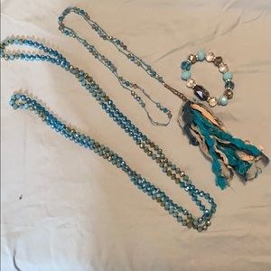 Beaded Necklace and Bracelet Set